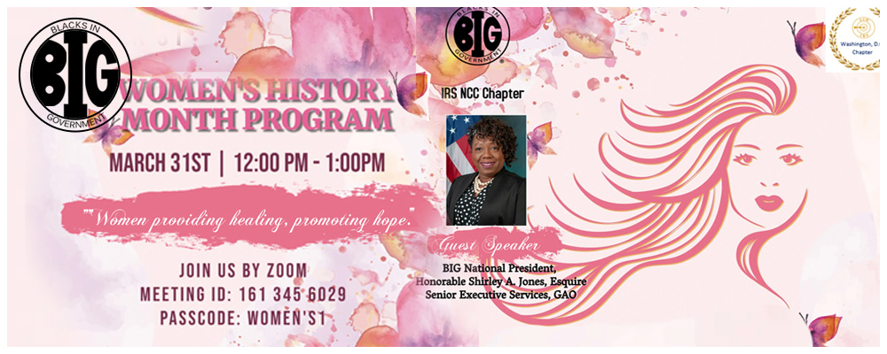 BIG IRS NCC Chapter - Women's History Month Program 2022